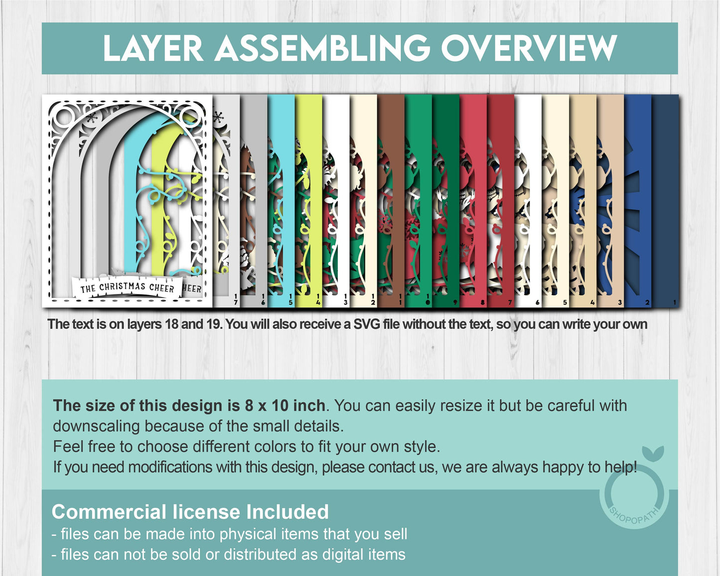 3D SVG Santa Skeleton Tarot Card 8x10 Shadow Box, Christmas Shadow Box 3D Svg, Christmas Cheer 3d SVG, Tarot 3D Svg, Cricut Silhouette