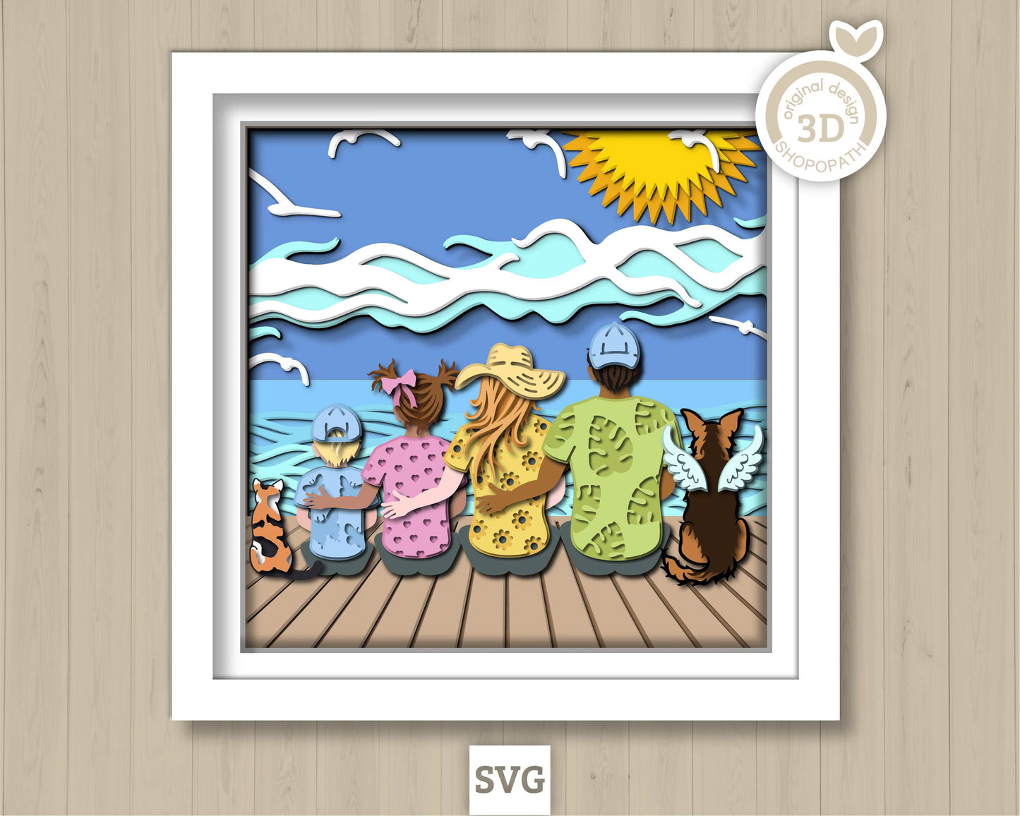 Custom Family Portrait - 3D Shadow Box SVG (Cutting Files)