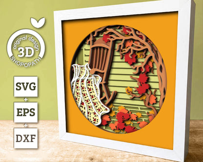 3D Layered Fall Quilt SVG EPS, Fall Shadow Box, Autumn 3D Svg, Leaves 3d Svg, Hello Fall Papercut svg, Cricut Silhouette