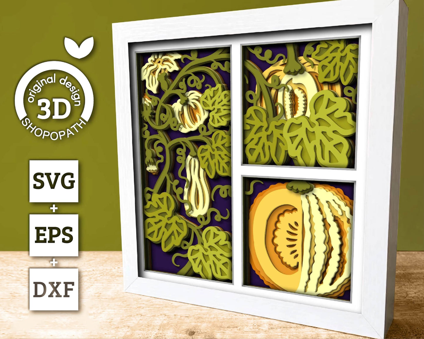 3D SVG Pumpkins Layered Fall Shadow Box, Autumn 3D Svg, Leaves 3d Svg, Pumpkin Shadow Box, Hello Fall Papercut svg, Cricut Silhouette