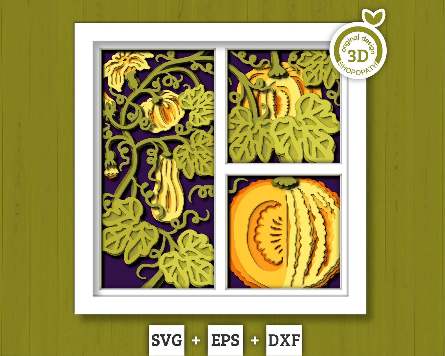 3D SVG Pumpkins Layered Fall Shadow Box, Autumn 3D Svg, Leaves 3d Svg, Pumpkin Shadow Box, Hello Fall Papercut svg, Cricut Silhouette
