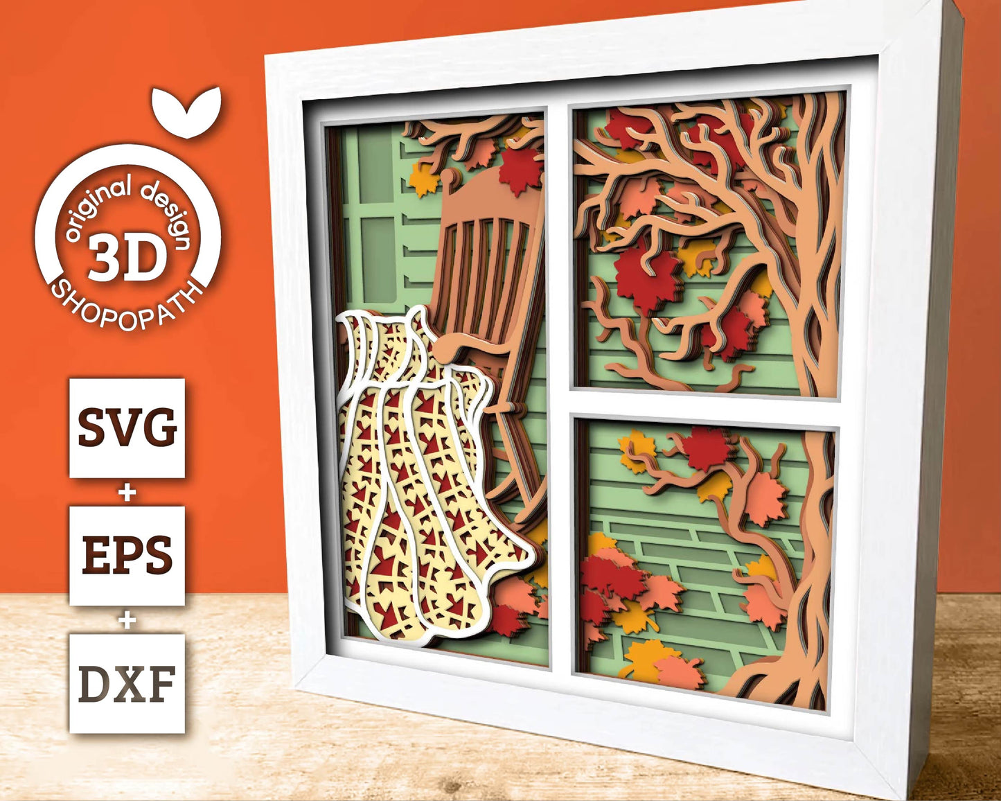 3D Layered Fall Quilt SVG EPS, Fall Shadow Box, Autumn 3D Svg, Leaves 3d Svg, Hello Fall Papercut svg, Cricut Silhouette