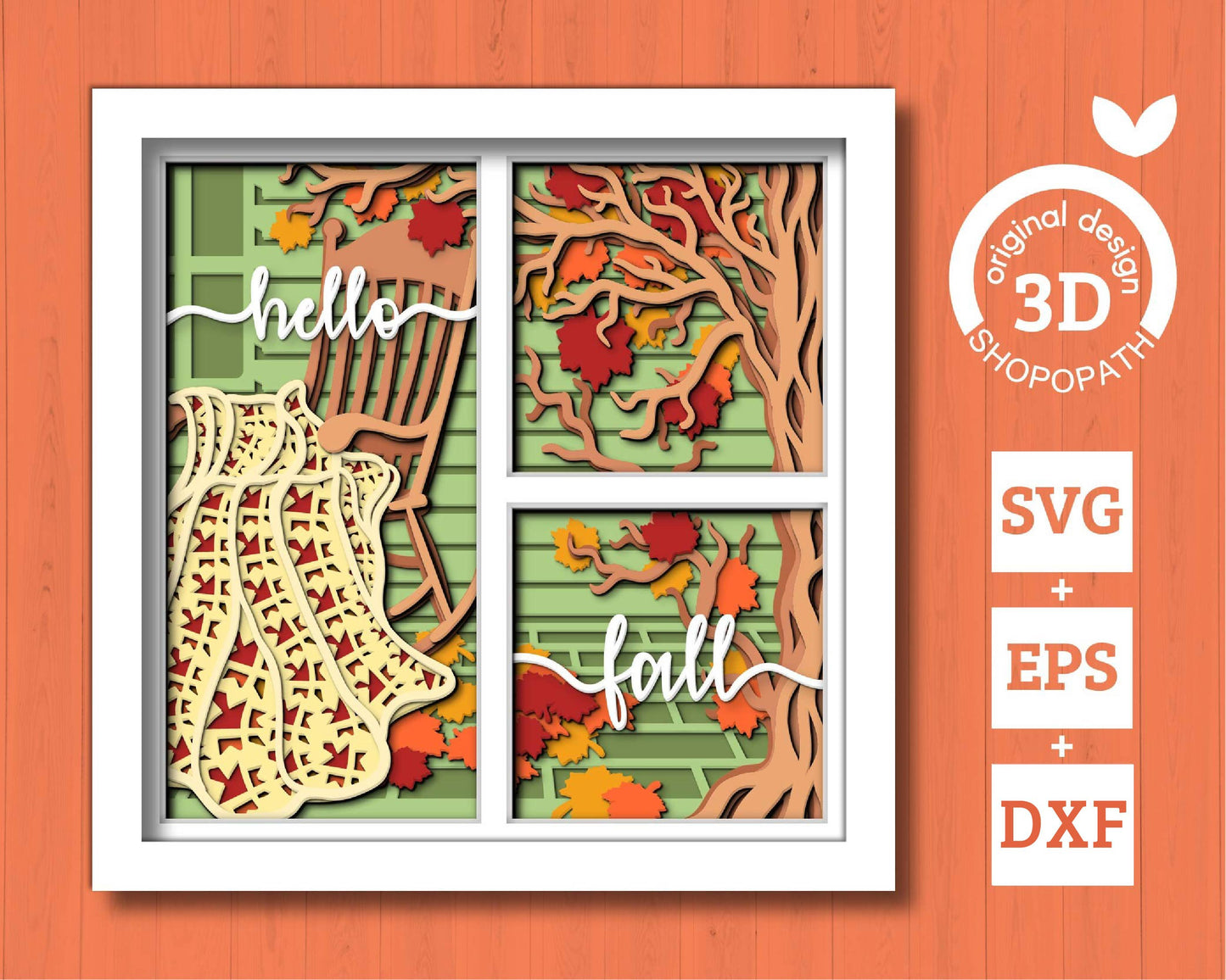 3D Layered Fall Quilt SVG EPS, Fall Shadow Box, Autumn 3D Svg, Leaves 3d Svg, Hello Fall Papercut svg, Cricut Silhouette