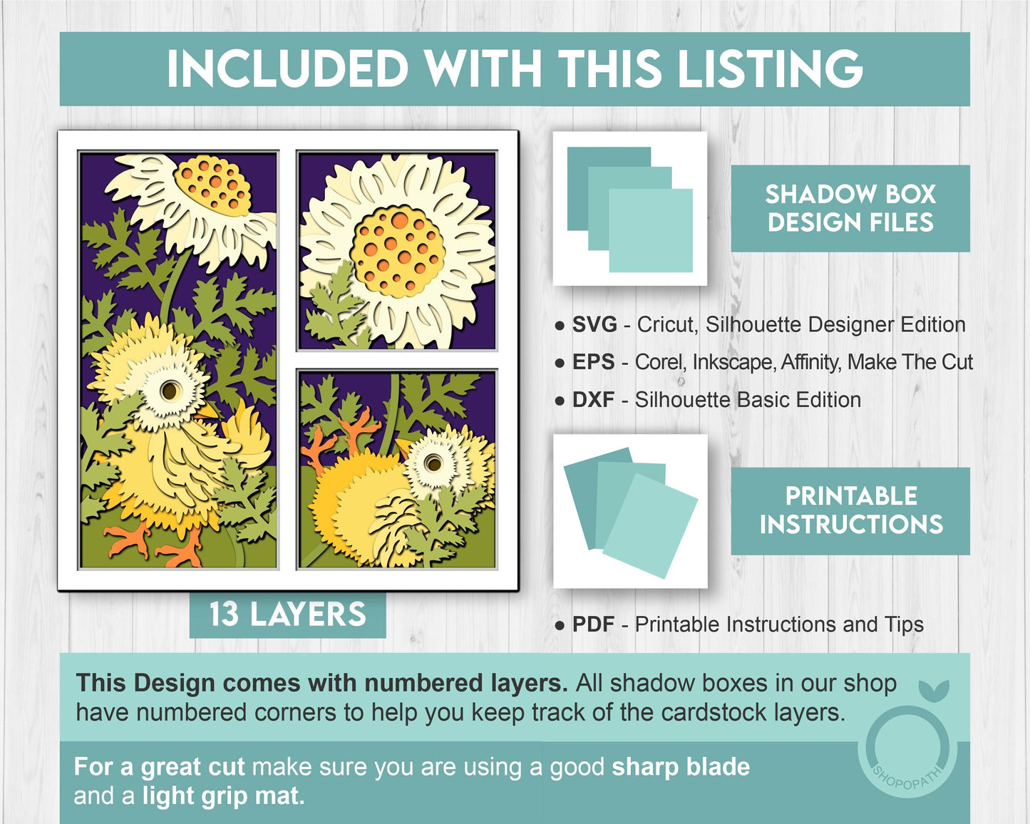 Baby Chicks with Marigold Panels - 3D Shadow Box Layered SVG DXF EPS (Cutting Files)