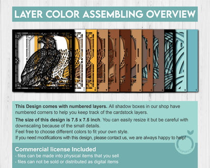 Stained Glass Bald Eagle Shadow Box 3D SVG, Eeagle 3D SVG, Stained Glass Papercut 3d Svg Home Decor SVG, Shadow Box svg Cricut Silhouette