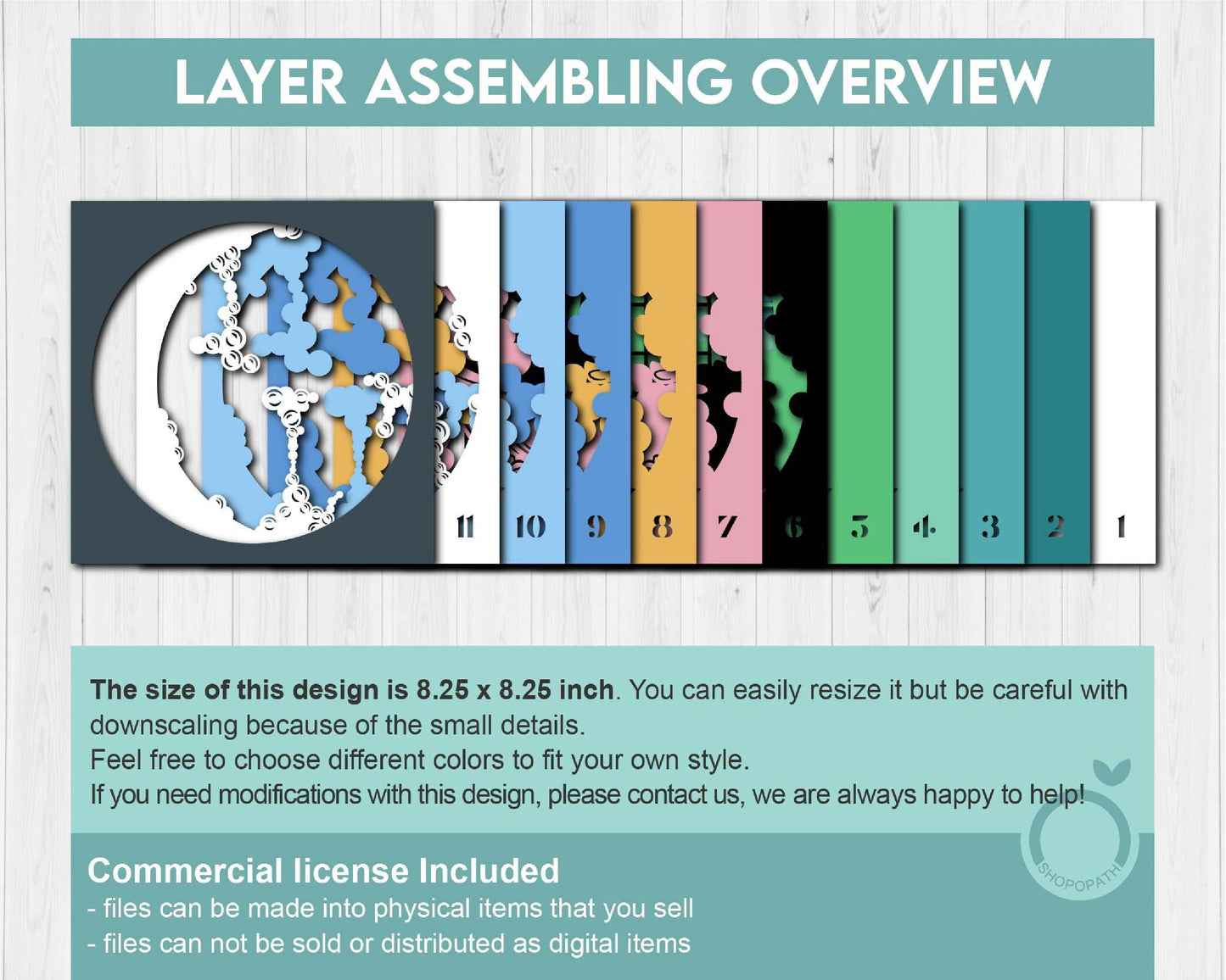 Bathtub Rubber Duck - 3D Shadow Box Layered SVG DXF EPS (Cutting Files)