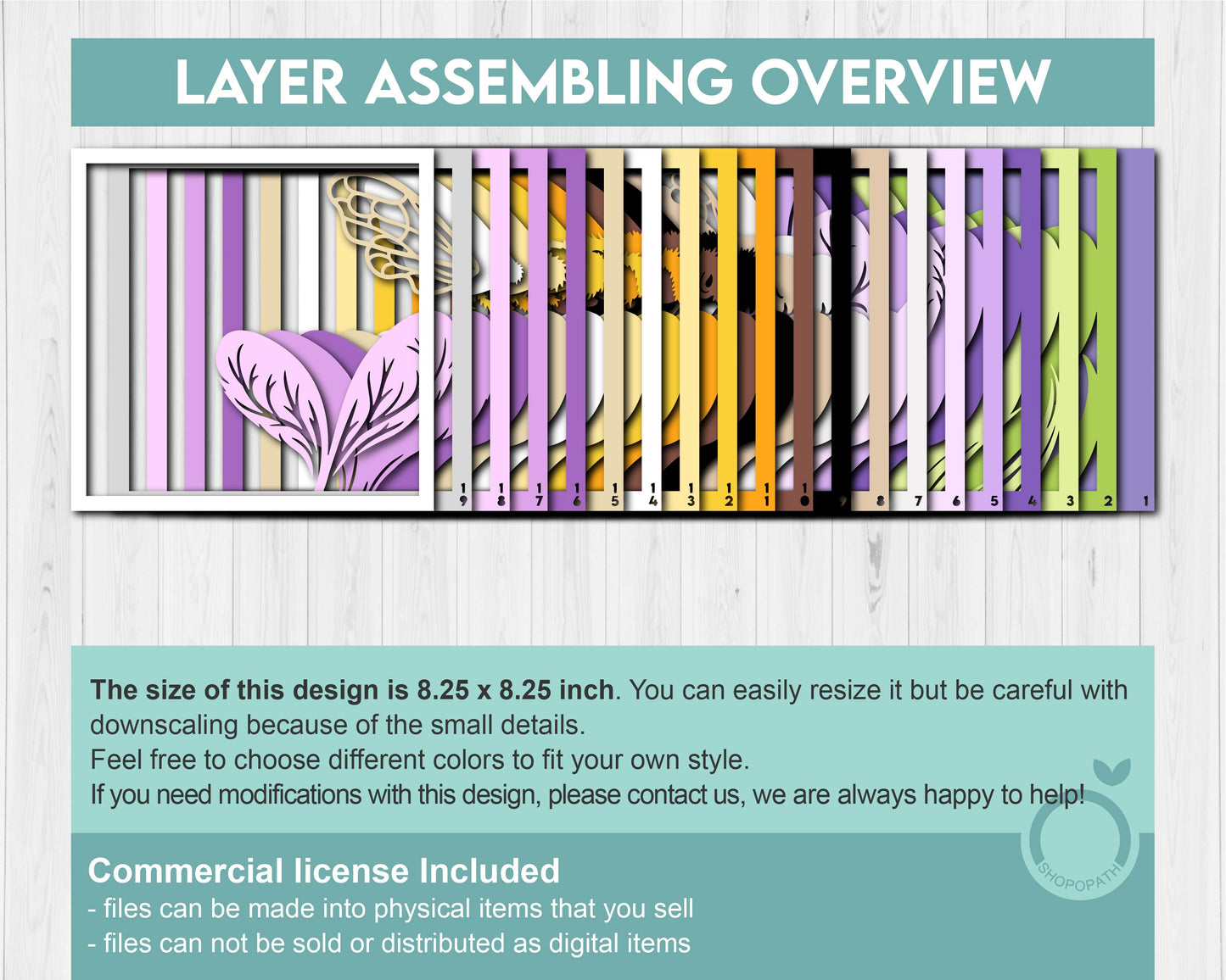 Bee in Crocus Flower - 3D Shadow Box Layered SVG DXF EPS (Cutting Files)