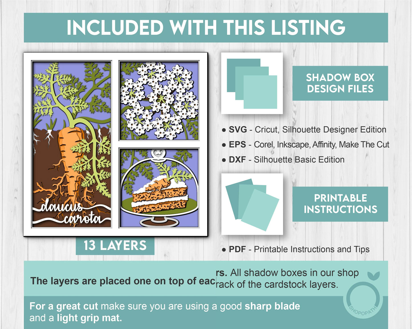 3D SVG Carrot Shadow Box SVG, Spring Easter Shadow Box, Leaves 3D Svg, Flowers 3d svg, Carrot Cake Layered Papercut svg, Cricut Silhouette