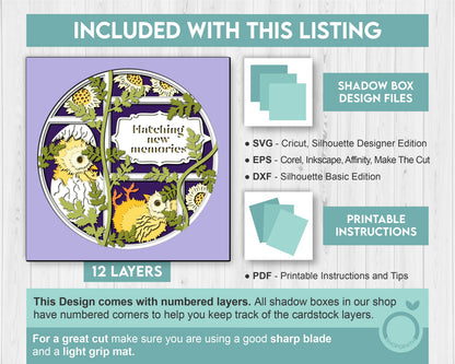 Hatching Baby Chicks with Label - 3D Shadow Box Layered SVG DXF EPS (Cutting Files)