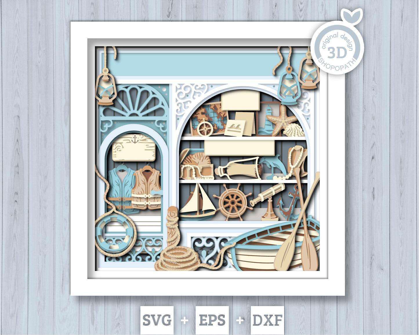 Coastal Store - 3D Shadow Box Layered SVG DXF EPS (Cutting Files)