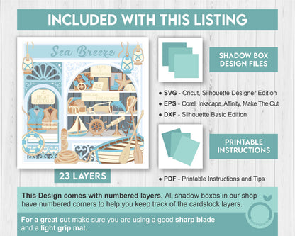 Coastal Store - 3D Shadow Box Layered SVG DXF EPS (Cutting Files)