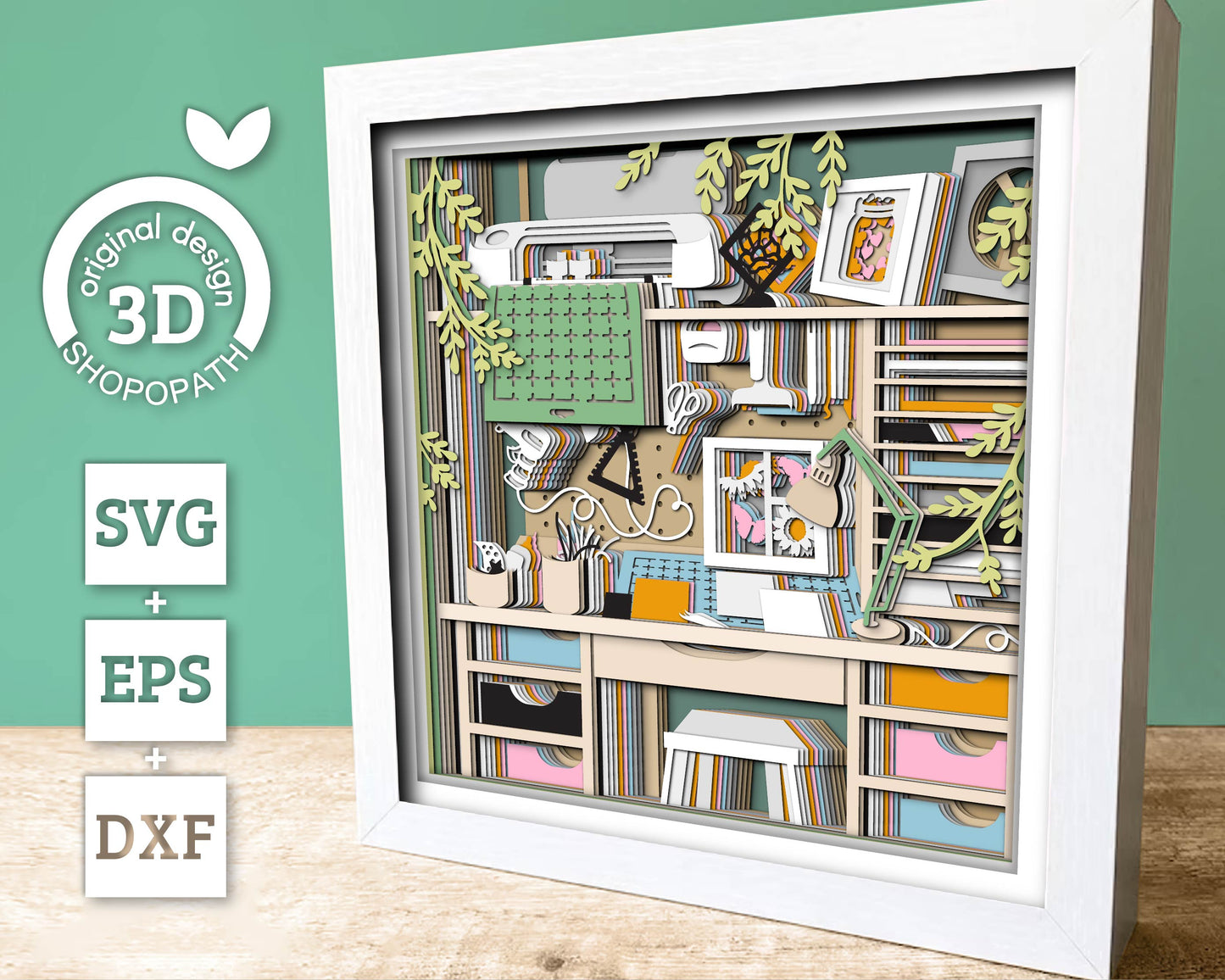 Cricut Craft Room - 3D Shadow Box Layered SVG DXF EPS (Cutting Files)