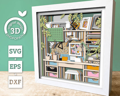 Cricut Craft Room - 3D Shadow Box Layered SVG DXF EPS (Cutting Files)
