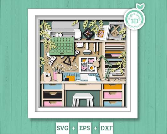 Cricut Craft Room - 3D Shadow Box Layered SVG DXF EPS (Cutting Files)