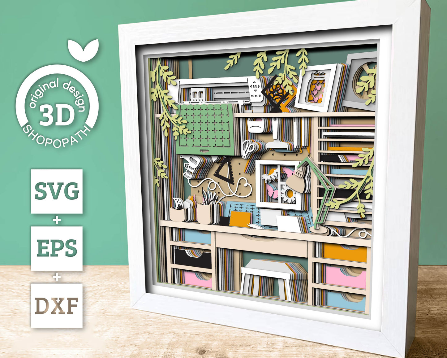 Silhouette Craft Room - 3D Shadow Box Layered SVG DXF EPS (Cutting Files)