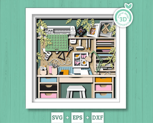 Silhouette Craft Room - 3D Shadow Box Layered SVG DXF EPS (Cutting Files)
