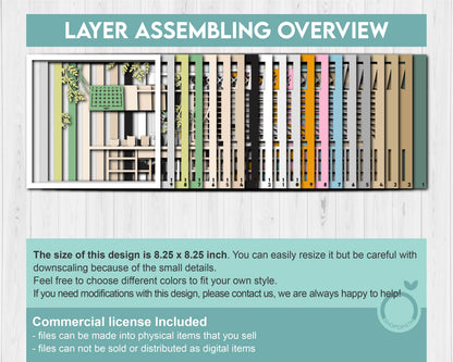 Silhouette Craft Room - 3D Shadow Box Layered SVG DXF EPS (Cutting Files)