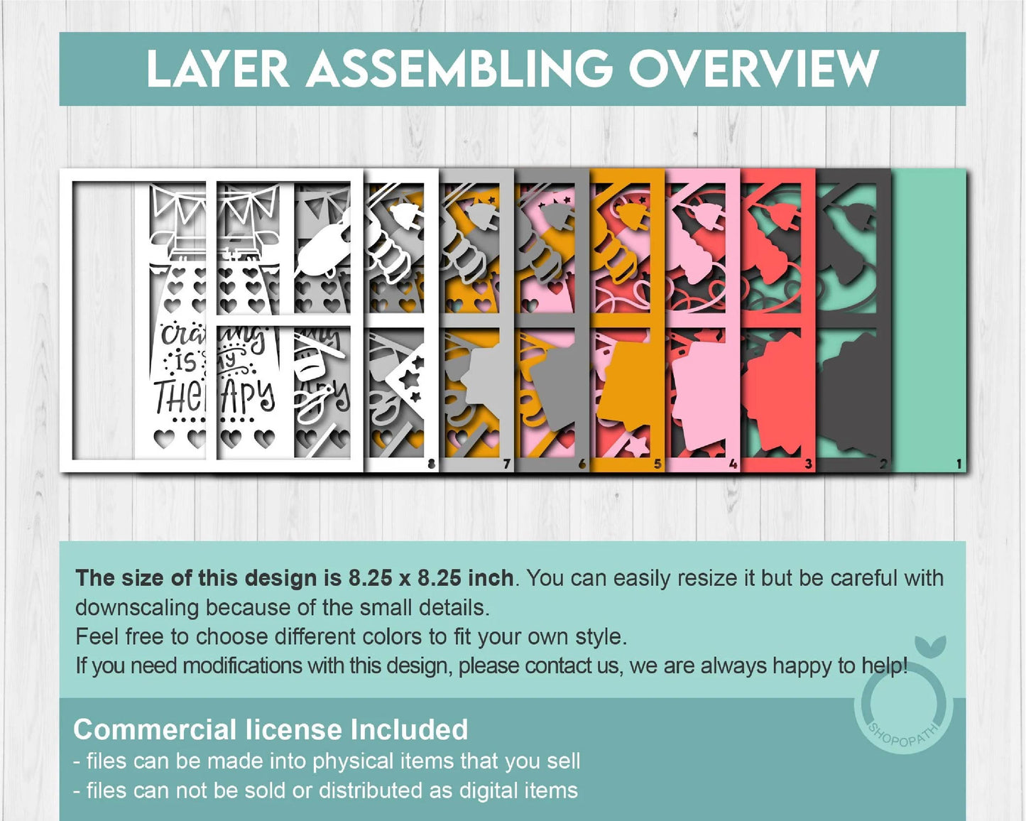 Crafting Is My Therapy - 3D Shadow Box Layered SVG DXF EPS (Cutting Files)