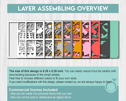 Crafting Is My Therapy - 3D Shadow Box Layered SVG DXF EPS (Cutting Files)
