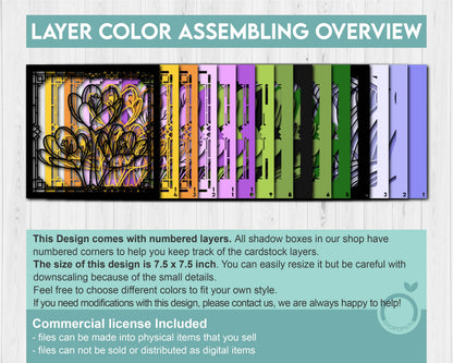 Crocus Flower Stained Glass - 3D Shadow Box Layered SVG DXF EPS (Cutting Files)