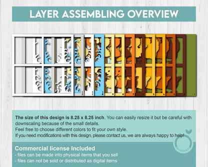 Baby Ducklings Splashing Panels - 3D Shadow Box Layered SVG DXF EPS (Cutting Files)