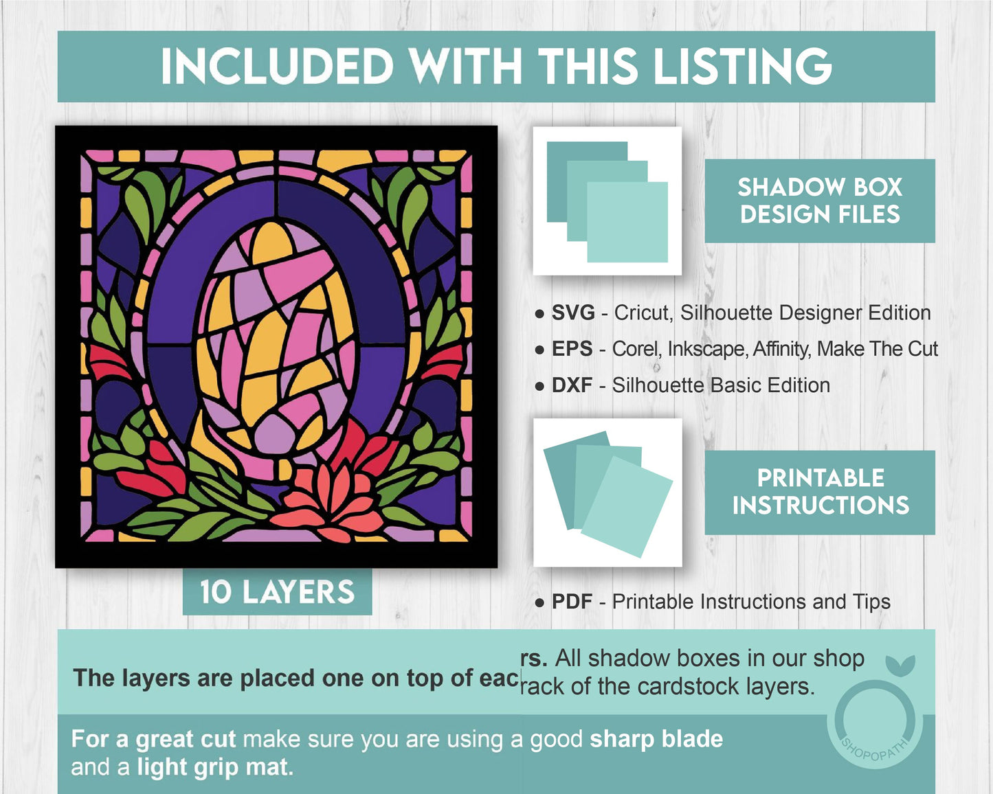 3D SVG Easter Egg Stained Glass, 3d Easter Shadow Box, Flowers Svg, 3D Christian Papercut Svg, 3d Floral svg, Holiday SVG, Cricut Silhouette