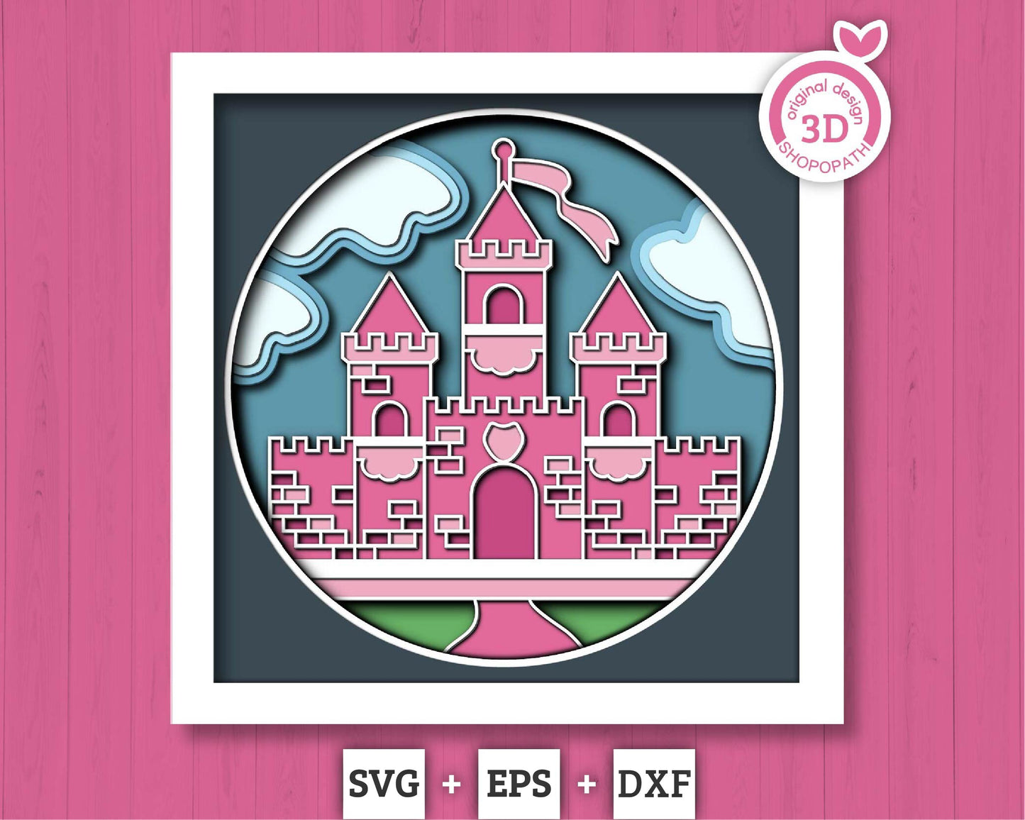 3D Layered Castle SVG EPS, Fantasy Shadow Box, Fairytale Castle 3D Svg Layered Papercut svg, Cricut Silhouette