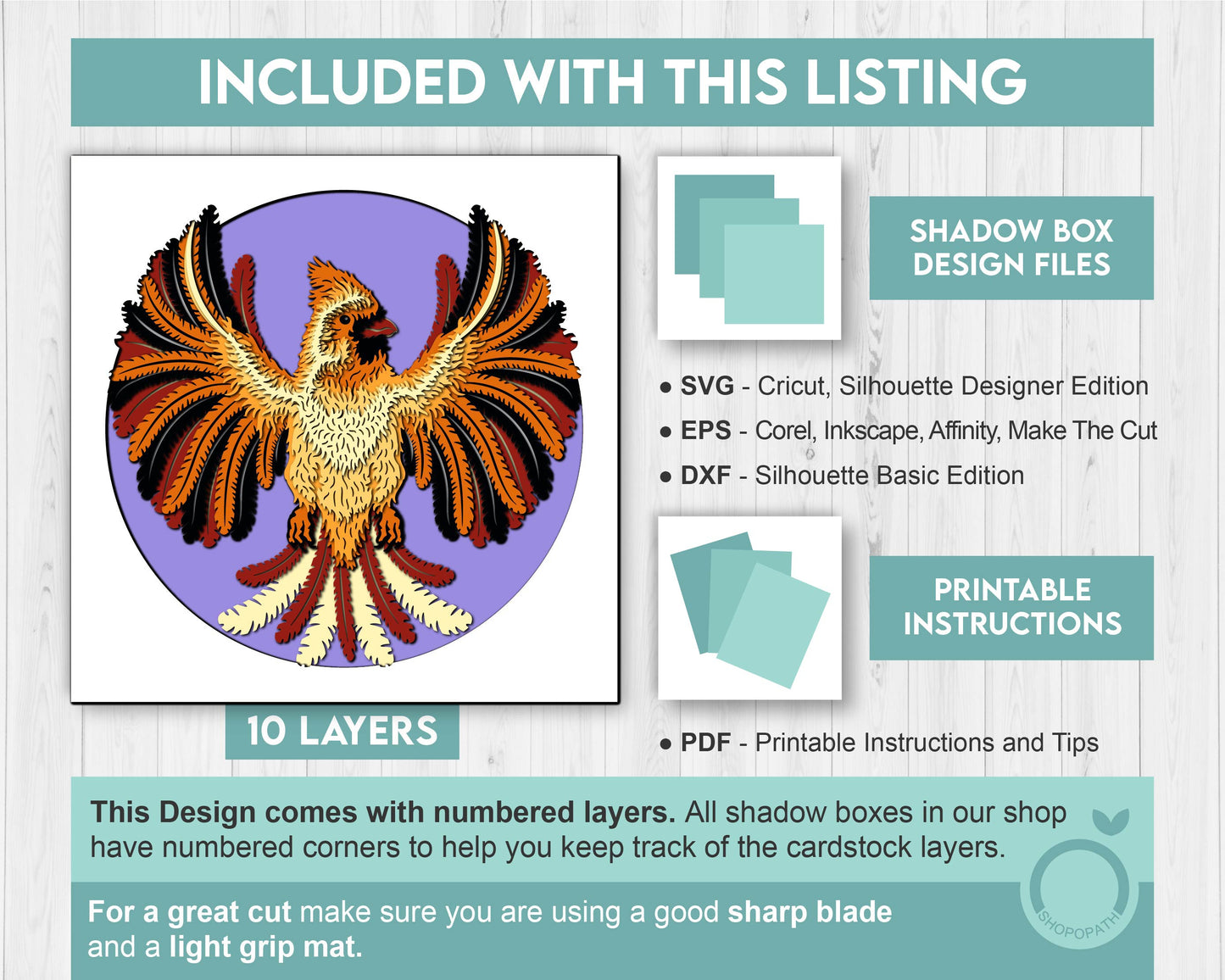 Female Cardinal Round - 3D Shadow Box Layered SVG DXF EPS (Cutting Files)