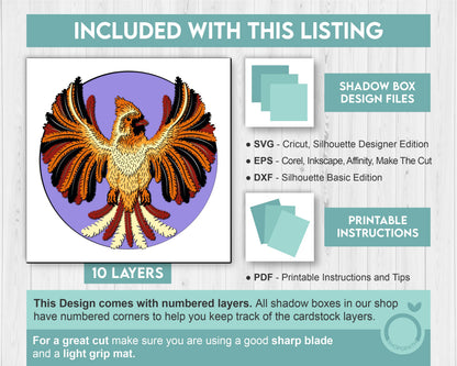 Female Cardinal Round - 3D Shadow Box Layered SVG DXF EPS (Cutting Files)