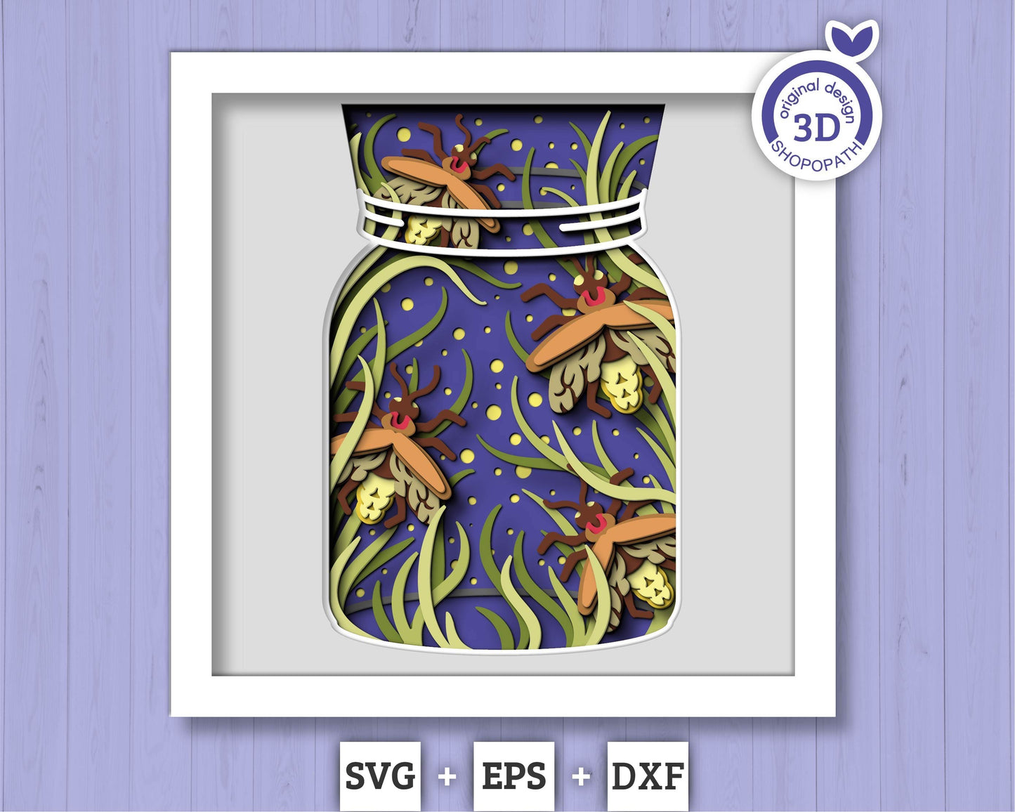3D Firefly Shadow Box SVG, Firefly Layered  SVG, Firefly 3D Svg, Spring 3d svg, Fantasy Shadow Box Layered Papercut svg, Cricut Silhouette