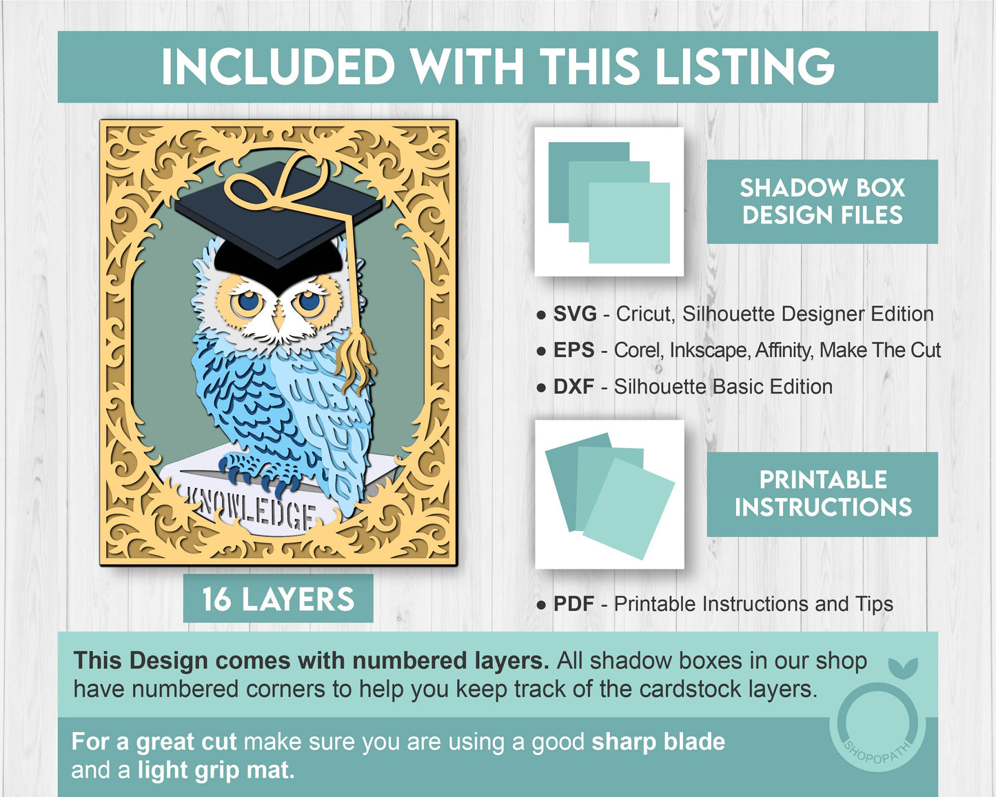 3D Graduation Shadow Box SVG, 3D Summer SVG, 3D Class of 2026 svg, 3D Owl svg, 3D Graduation Cap svg, 3D Diploma SVG, Cricut Silhouette