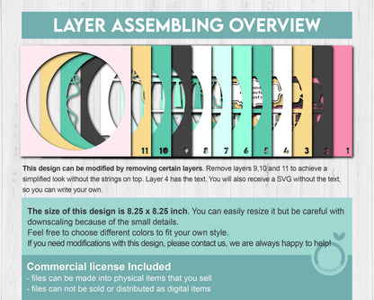 Hair Salon Tools with Label - 3D Shadow Box Layered SVG DXF EPS (Cutting Files)