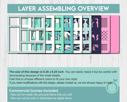 Hairstyle Tools Stamps - 3D Shadow Box Layered SVG DXF EPS (Cutting Files)