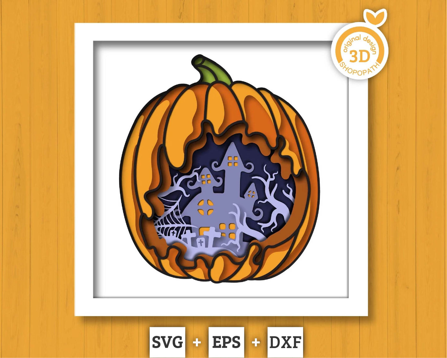 3D Layered Halloween SVG EPS, Scary Shadow Box, Witch 3D Svg Layered Papercut svg, 3d Halloween, Layered Pumpkin svg, Cricut Silhouette
