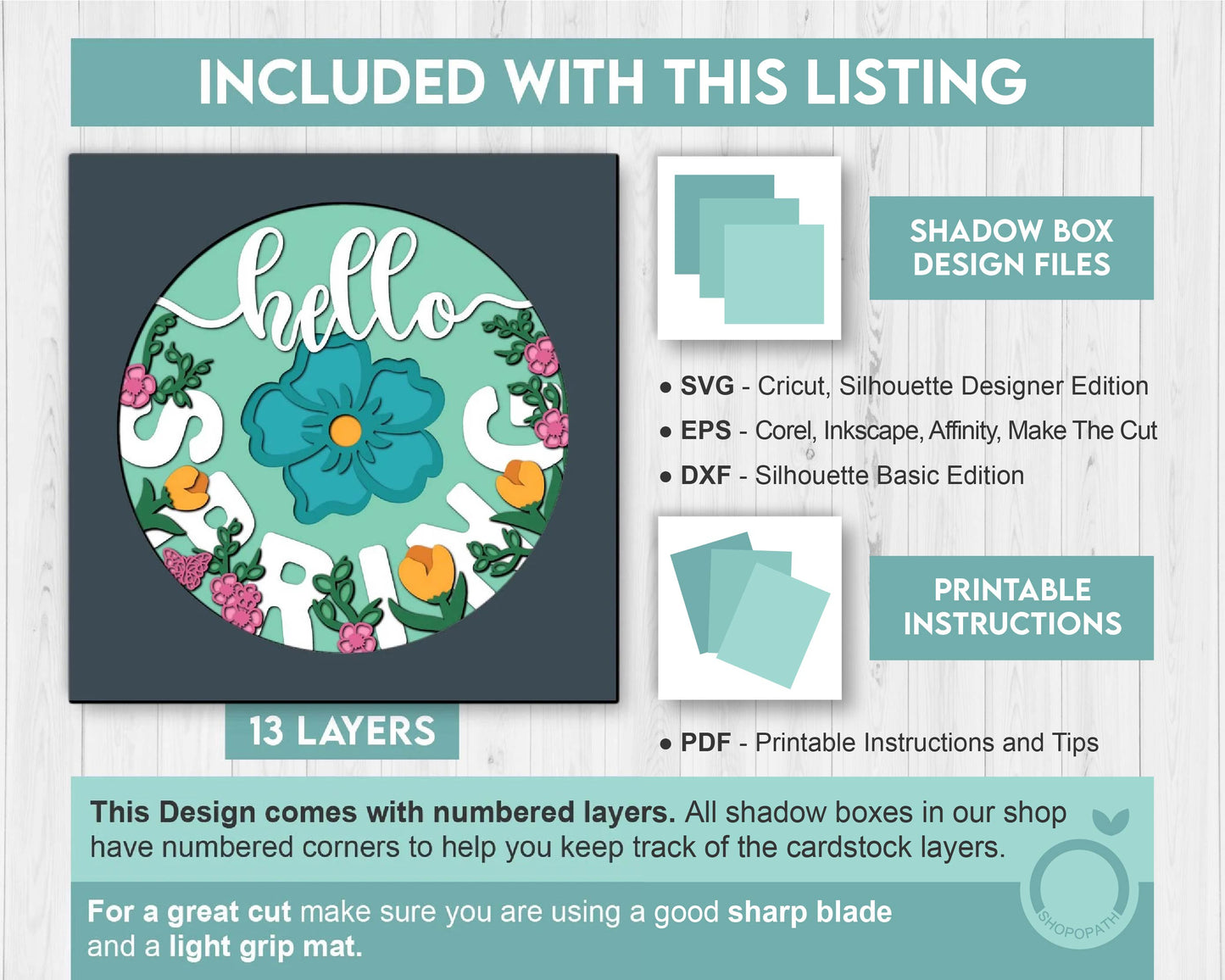 3D Layered Spring SVG EPS, Floral Shadow Box, Flowers 3D Svg, Tulip 3d SVg, Butterfly Layered Papercut svg, Cricut Silhouette