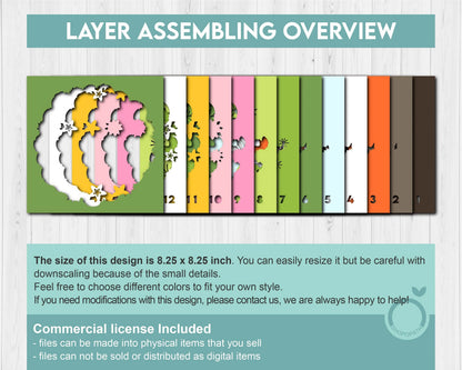 3D Layered Koi Pond Shadow Box Svg Spring Flowers 3D SVG, Water Lily Shadow Box, Leaves Koi Fish 3D Svg Layered Papercut Cricut Silhouette