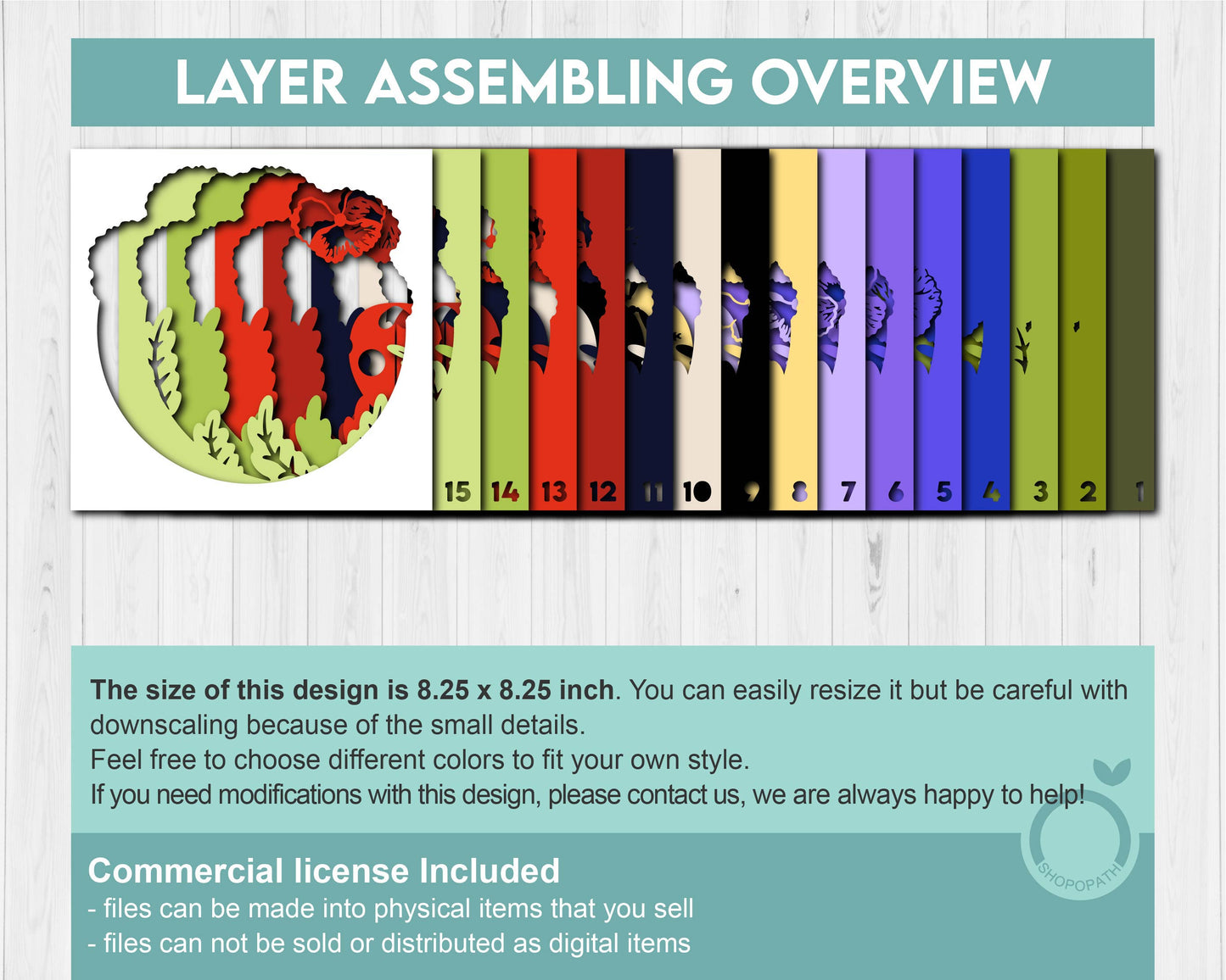 3D SVG Ladybug Shadow Box, Pansy 3D SVG, Love Bug 3D Svg, Summer Shadow Box, Flowers 3d Svg, Floral Papercut svg Cricut Silhouette