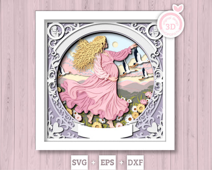 Life Goddess Pregnancy - 3D Shadow Box Layered SVG DXF EPS (Cutting Files)