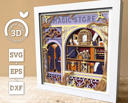 Magic Supply Store - 3D Shadow Box Layered SVG DXF EPS (Cutting Files)