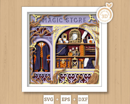 Magic Supply Store - 3D Shadow Box Layered SVG DXF EPS (Cutting Files)