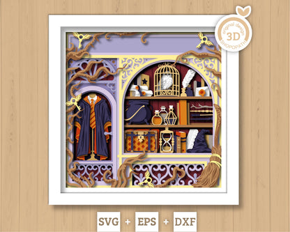 Magic Supply Store - 3D Shadow Box Layered SVG DXF EPS (Cutting Files)