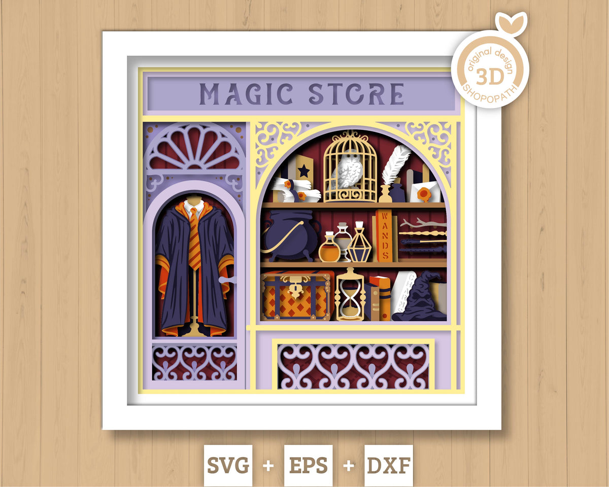 Magic Supply Store - 3D Shadow Box Layered SVG DXF EPS (Cutting Files)