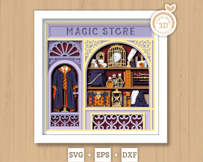 Magic Supply Store - 3D Shadow Box Layered SVG DXF EPS (Cutting Files)