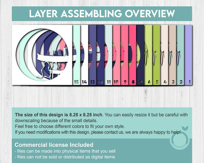 Vanity Mirror with Makeup Tools - 3D Shadow Box Layered SVG DXF EPS (Cutting Files)