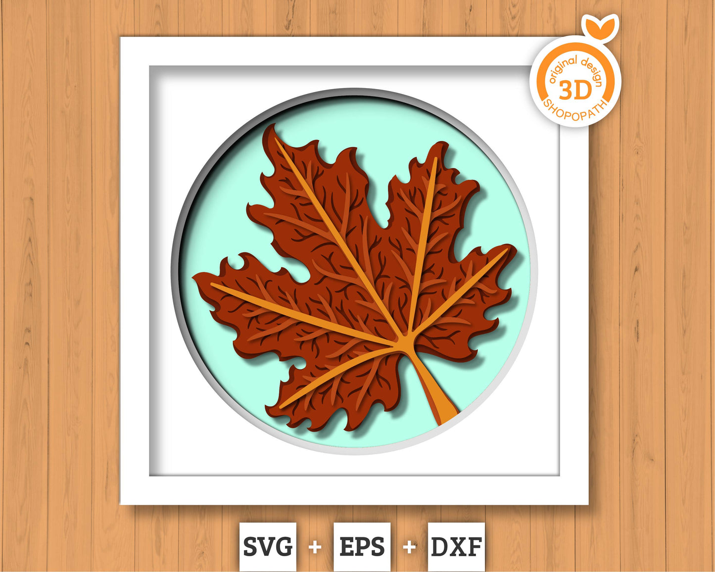 3D SVG Maple Leaf Herbarium Shadow Box, 3D Fall SVG, Maple Fall Leaf 3d svg, Herbarium 3d Svg, Layered Maple 3d SVG, Cricut Silhouette