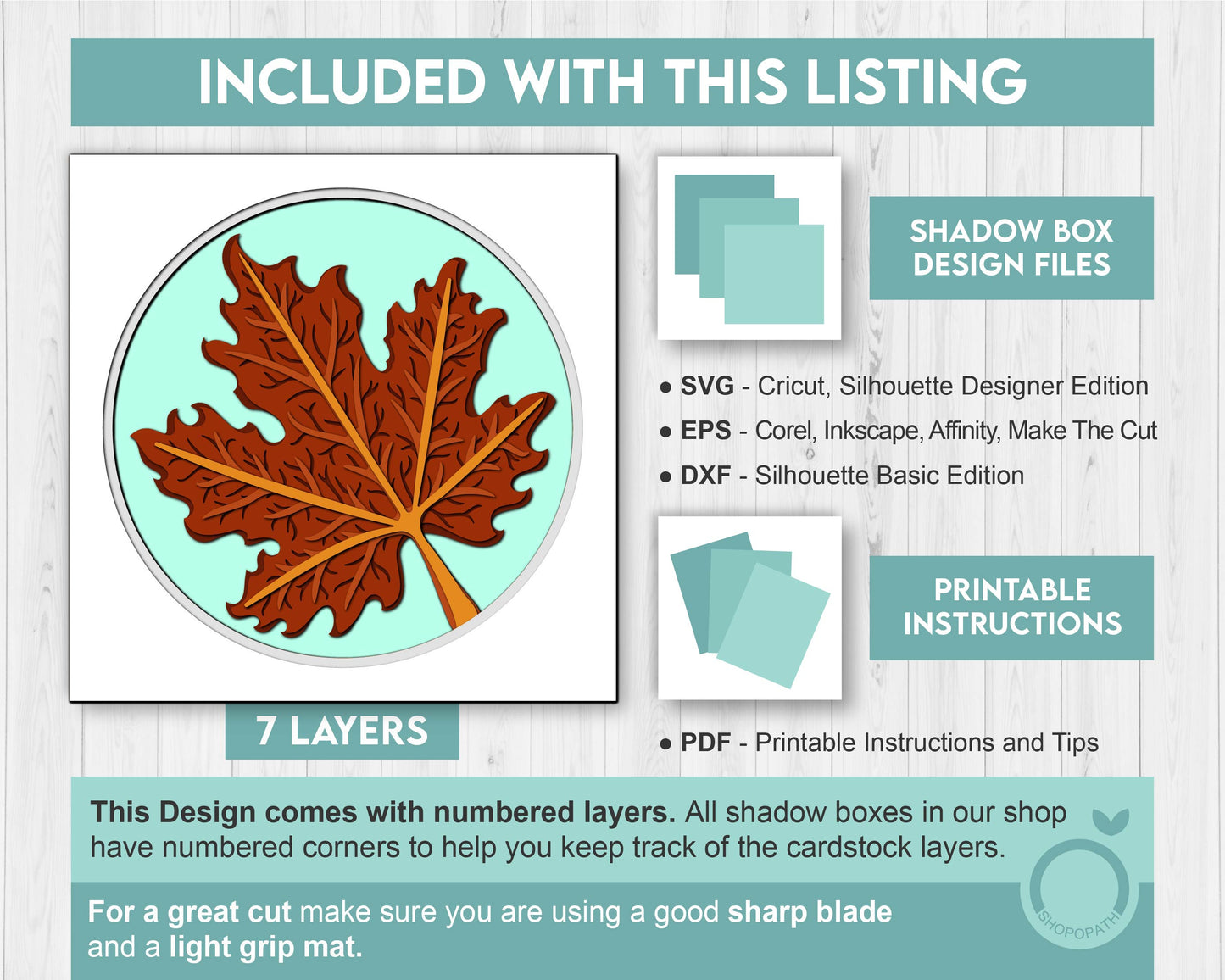 3D SVG Maple Leaf Herbarium Shadow Box, 3D Fall SVG, Maple Fall Leaf 3d svg, Herbarium 3d Svg, Layered Maple 3d SVG, Cricut Silhouette