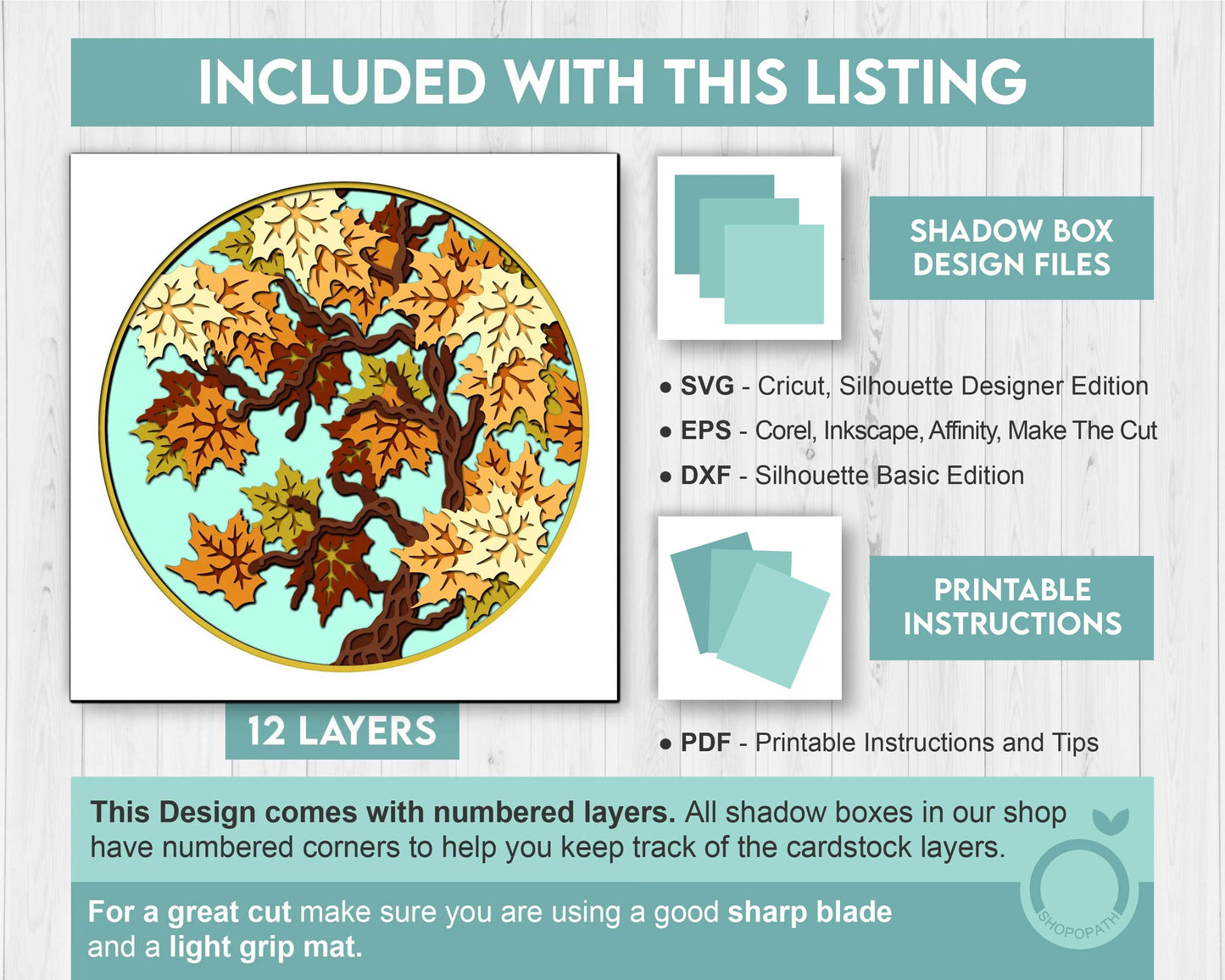 3D SVG Maple Tree Branch Shadow Box, 3D Fall SVG, Maple Leaves 3d svg, Maple Fall Leaf 3d Svg, Maple Tree 3d SVG, Cricut Silhouette