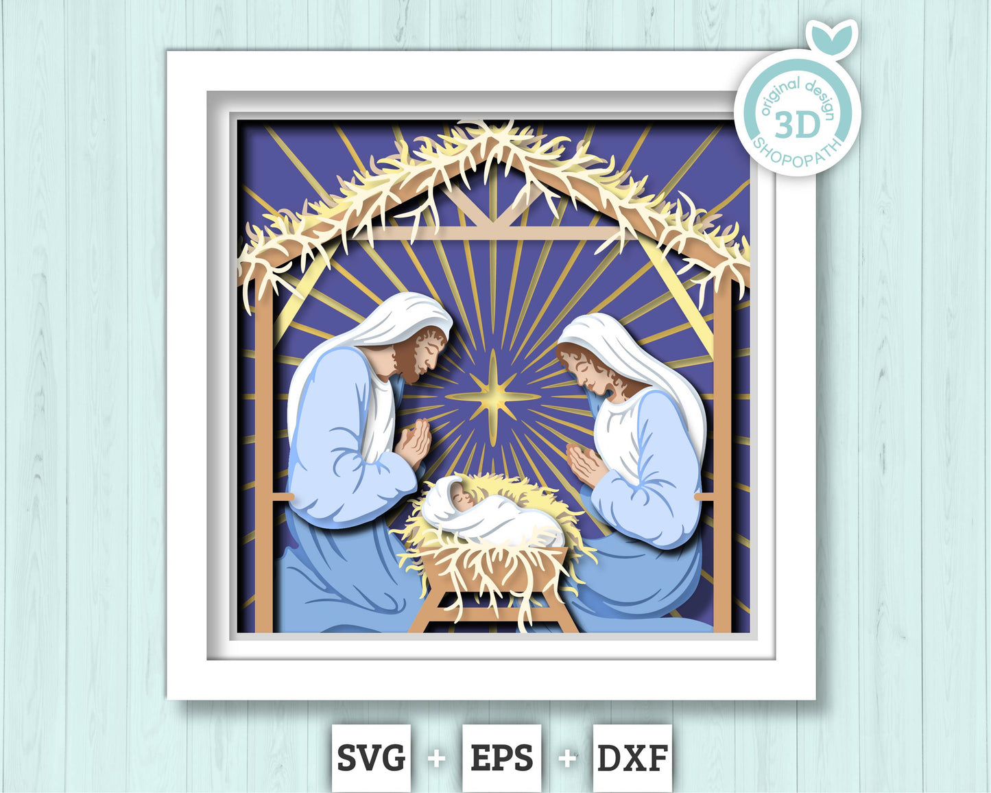 3D SVG Nativity Scene Shadow Box, Baby Jesus 3D Svg, Jesus Christmas SVG, 3d SVG Christmas, Christian 3d Svg, Holy 3D svg Cricut Silhouette