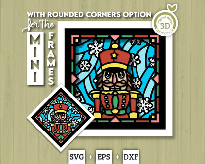 3D SVG Stained Glass Nutcracker Shadow Box, 3D SVG Christmas, Toy Soldier 3D Svg, 3D SVG Snowflakes, Shopopath 3D svg, Cricut Silhouette