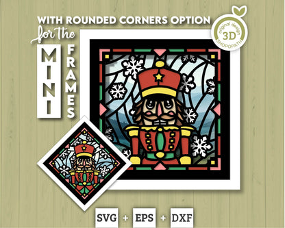 3D SVG Stained Glass Nutcracker Shadow Box, 3D SVG Christmas, Toy Soldier 3D Svg, 3D SVG Snowflakes, Shopopath 3D svg, Cricut Silhouette